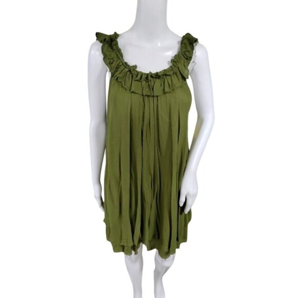 Free People Sleeveless Whimsy Raw Hem Mini Goth Artsey Gauzy Festival Dress M - Picture 2 of 10